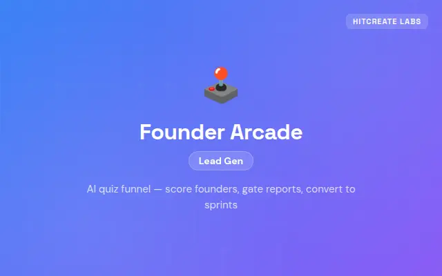 Founder Arcade preview